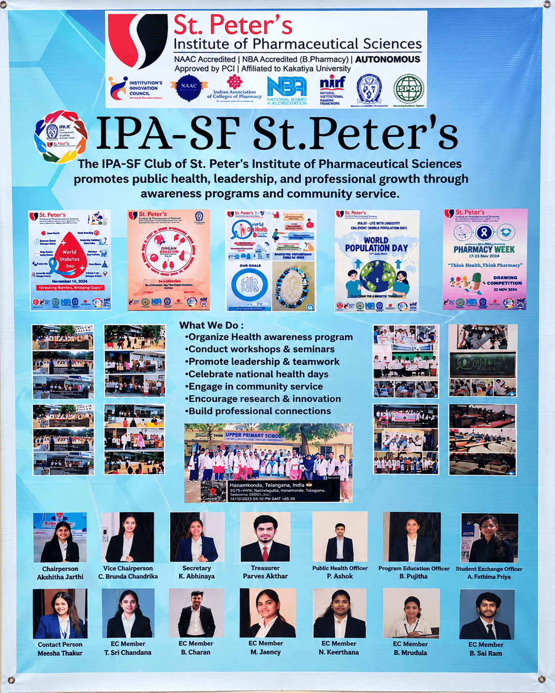 IPA-SF St. Peter's poster – public health, leadership and community service activities